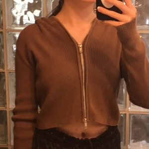 Chocolate brown brandy Melville Arden hoodie